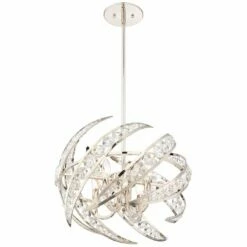 Quoizel Platinum Crescent 18" Wide Nickel 4-Light Modern Pendant Light -Lighting Sales Shop quoizel platinum crescent 18 inch wide nickel 4 light modern pendant light 18t66views4