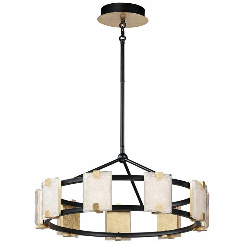 Maxim Radiant 26 3/4" Wide Black And Gold Leaf LED Pendant Light 4 Maxim Radiant 26 3/4" Wide Black And Gold Leaf LED Pendant Light - Image 2