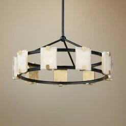 Maxim Radiant 26 3/4" Wide Black And Gold Leaf LED Pendant Light