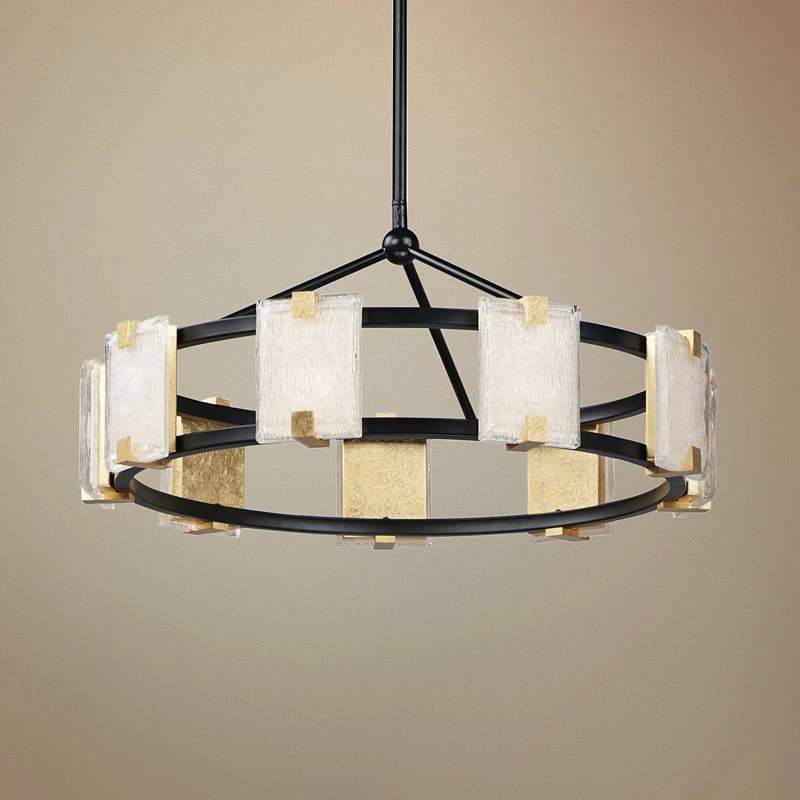 Maxim Radiant 26 3/4" Wide Black And Gold Leaf LED Pendant Light 3 Maxim Radiant 26 3/4" Wide Black And Gold Leaf LED Pendant Light