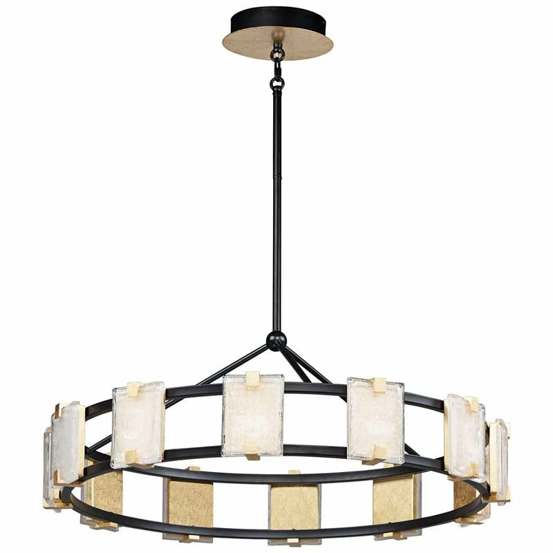 Maxim Radiant 34 3/4" Wide Black And Gold Leaf LED Ring Pendant Light 4 Maxim Radiant 34 3/4" Wide Black And Gold Leaf LED Ring Pendant Light - Image 2
