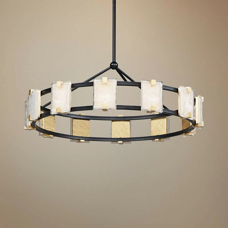 Maxim Radiant 34 3/4" Wide Black And Gold Leaf LED Ring Pendant Light 3 Maxim Radiant 34 3/4" Wide Black And Gold Leaf LED Ring Pendant Light