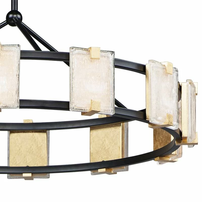 Maxim Radiant 34 3/4" Wide Black And Gold Leaf LED Ring Pendant Light 5 Maxim Radiant 34 3/4" Wide Black And Gold Leaf LED Ring Pendant Light - Image 3