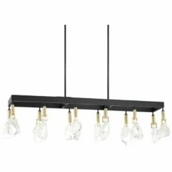 Rare Elements 20 1/2"W Sand Coal 12-Light LED Island Pendant