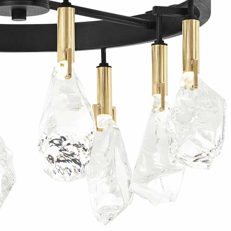 Rare Elements 20" Wide Sand Coal 8-Light LED Chandelier 5 Rare Elements 20" Wide Sand Coal 8-Light LED Chandelier - Image 3