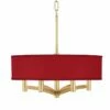 Red Faux Silk Ava 6-Light Gold Pendant Chandelier 1 Red Faux Silk Ava 6-Light Gold Pendant Chandelier -Lighting Sales Shop red faux silk ava 6 light gold pendant chandelier 699j6