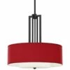 Red Faux Silk Carey 24" Black 4-Light Chandelier -Lighting Sales Shop red faux silk carey 24 inch black 4 light chandelier 726j6