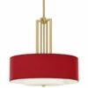 Red Faux Silk Carey 24" Gold 4-Light Chandelier 2 Red Faux Silk Carey 24" Gold 4-Light Chandelier -Lighting Sales Shop red faux silk carey 24 inch gold 4 light chandelier 718j6