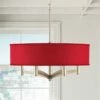 Red Textured Faux Silk Ava 6-Light Nickel Pendant Chandelier 2 Red Textured Faux Silk Ava 6-Light Nickel Pendant Chandelier -Lighting Sales Shop red textured faux silk ava 6 light nickel pendant chandelier 9v432cropped