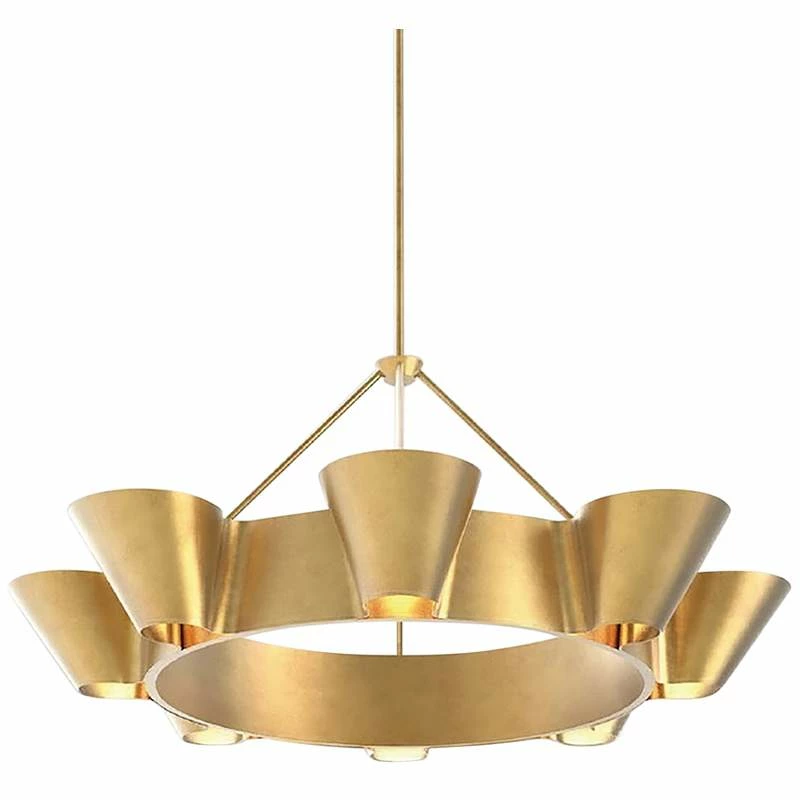 Reeve 37 1/2" Wide Vintage Gold Leaf 8-Light Chandelier 4 Reeve 37 1/2" Wide Vintage Gold Leaf 8-Light Chandelier - Image 2