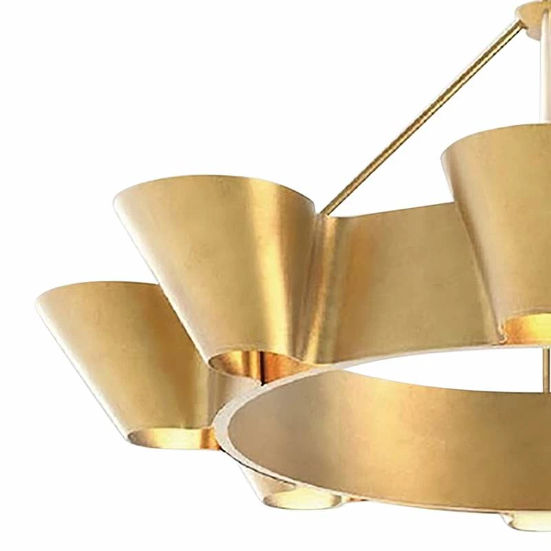 Reeve 37 1/2" Wide Vintage Gold Leaf 8-Light Chandelier 5 Reeve 37 1/2" Wide Vintage Gold Leaf 8-Light Chandelier - Image 3