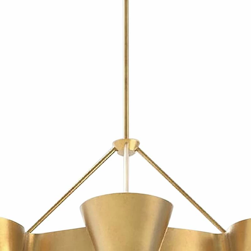 Reeve 37 1/2" Wide Vintage Gold Leaf 8-Light Chandelier 6 Reeve 37 1/2" Wide Vintage Gold Leaf 8-Light Chandelier - Image 4
