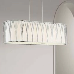 Regal Terrace 42"W Polished Nickel LED Island Pendant Light