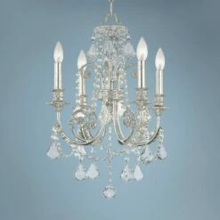 Regis 17 1/2" Wide Olde Silver Crystal 4-Light Chandelier