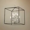 Richie 18" Wide Polished Nickel And Black 8-Light Pendant