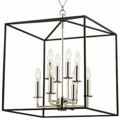 Richie 18" Wide Polished Nickel And Black 8-Light Pendant -Lighting Sales Shop richie 18 inch wide polished nickel and black 8 light pendant 66j92views2