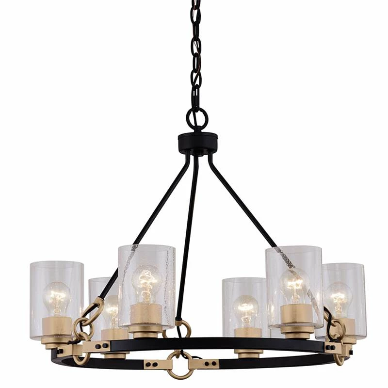 Richmond 25 1/2" Wide Matte Black 6-Light Chandelier 4 Richmond 25 1/2" Wide Matte Black 6-Light Chandelier - Image 2