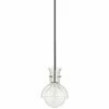 Riley 6 1/4"W Polished Nickel Mini Pendant W/ Clear Glass