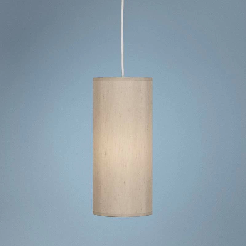 Robert Abbey Elena 6" Wide Taupe Fabric Shade Mini Pendant 3 Robert Abbey Elena 6" Wide Taupe Fabric Shade Mini Pendant