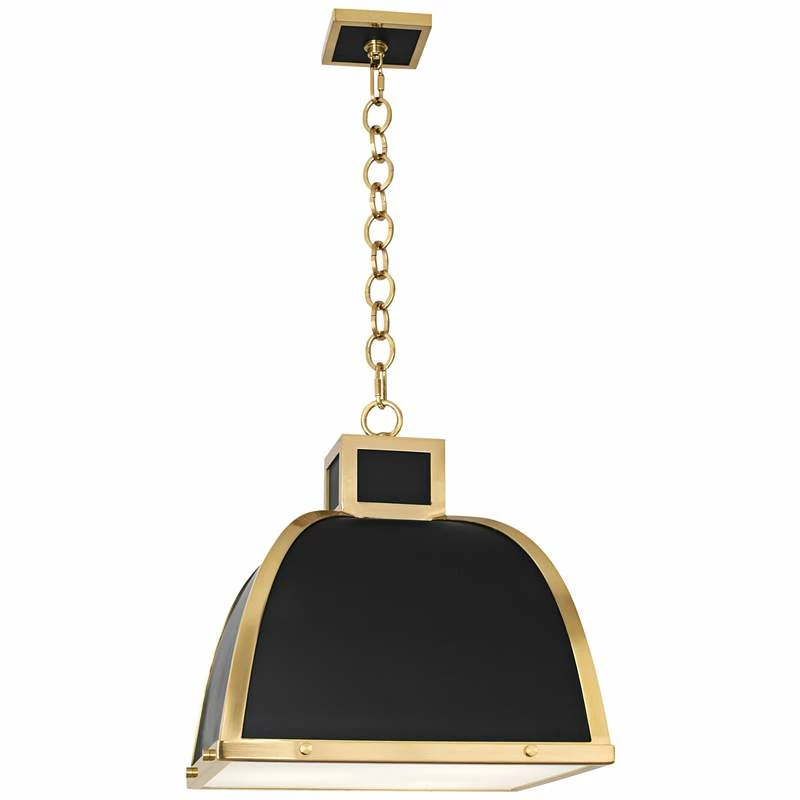 Robert Abbey Ranger 17 1/2"W Black And Brass Pendant Light 4 Robert Abbey Ranger 17 1/2"W Black And Brass Pendant Light - Image 2