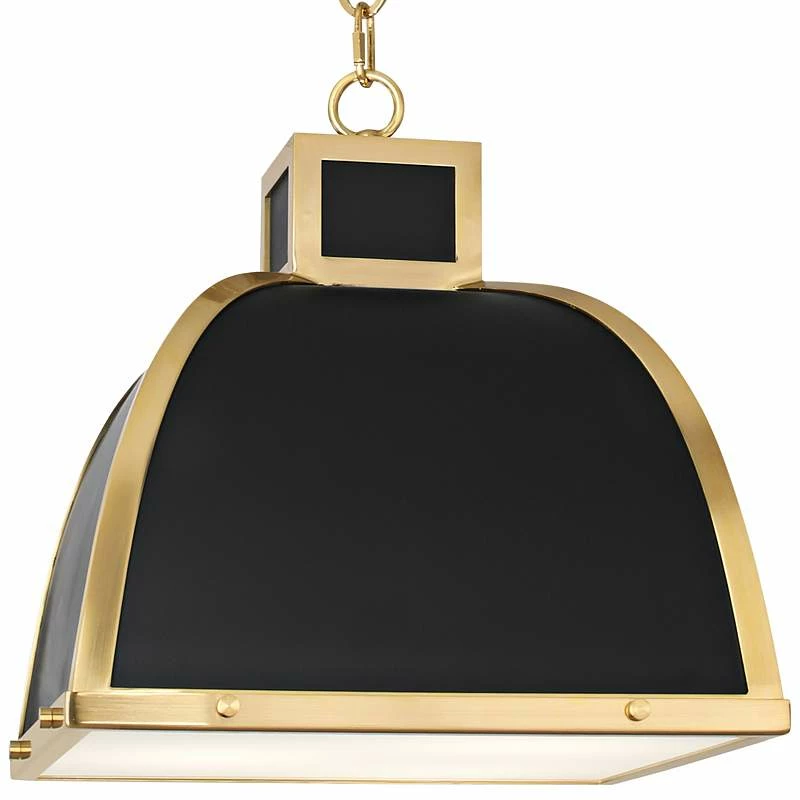 Robert Abbey Ranger 17 1/2"W Black And Brass Pendant Light 6 Robert Abbey Ranger 17 1/2"W Black And Brass Pendant Light - Image 4