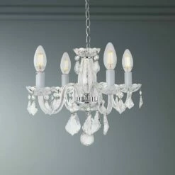 Rococo 15" Wide Chrome And Clear Crystal 4-Light Chandelier