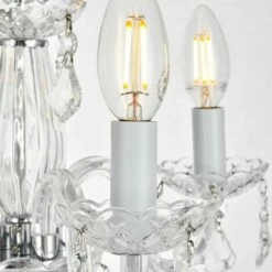 Rococo 15" Wide Chrome And Clear Crystal 4-Light Chandelier -Lighting Sales Shop rococo 15 inch wide chrome and clear crystal 4 light chandelier 66d13views1