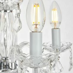 Rococo 15" Wide Chrome And Clear Crystal 4-Light Chandelier -Lighting Sales Shop rococo 15 inch wide chrome and clear crystal 4 light chandelier 66d13views2