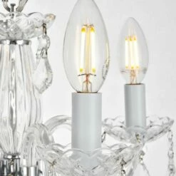 Rococo 15" Wide Chrome And Clear Crystal 4-Light Chandelier -Lighting Sales Shop rococo 15 inch wide chrome and clear crystal 4 light chandelier 66d13views3