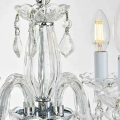 Rococo 15" Wide Chrome And Clear Crystal 4-Light Chandelier -Lighting Sales Shop rococo 15 inch wide chrome and clear crystal 4 light chandelier 66d13views4