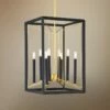 Sable Point 16 1/4"W Black And Gold 8-Light Foyer Pendant