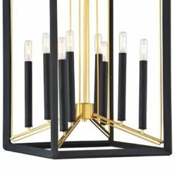 Sable Point 16 1/4"W Black And Gold 8-Light Foyer Pendant -Lighting Sales Shop sable point 16 and one quarter inchw black and gold 8 light foyer pendant 77n91views1