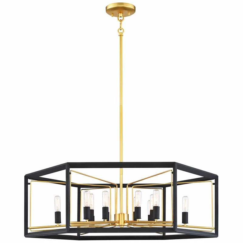 Sable Point 26" Wide Black And Gold 12-Light Pendant Light 4 Sable Point 26" Wide Black And Gold 12-Light Pendant Light - Image 2