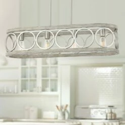 Salima 32 1/2"W Nickel Gray 4-Light LED Island Chandelier