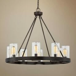 Savoy House Inman 32" Wide English Bronze Outdoor Chandelier