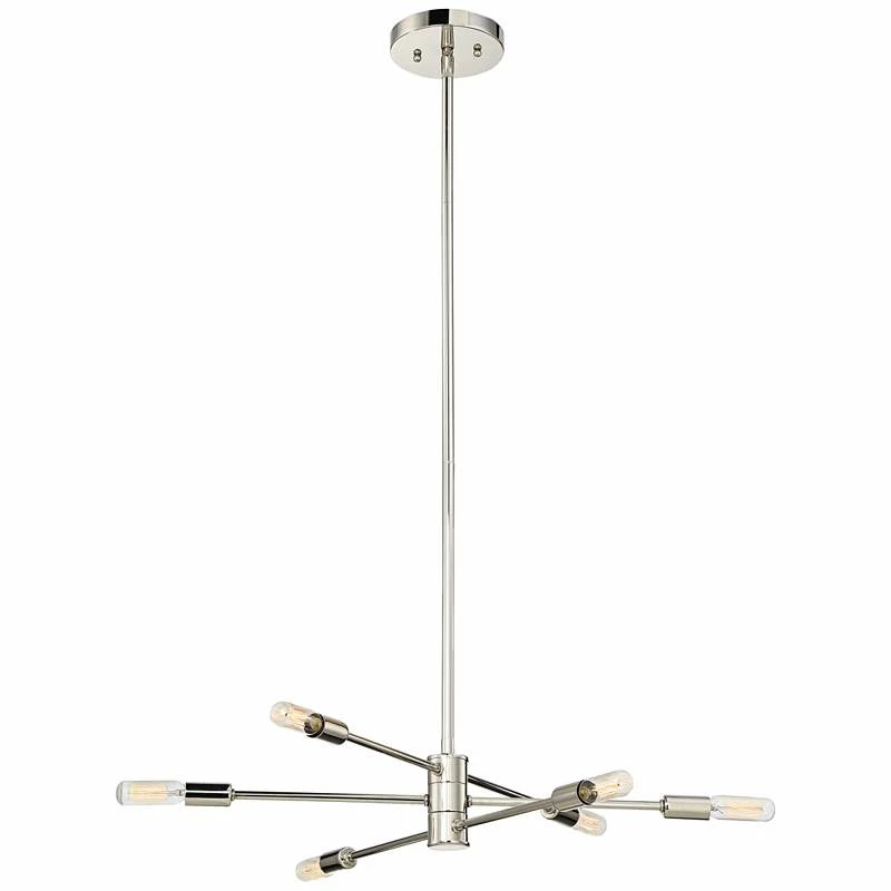 Savoy House Lyrique 21 3/4" Wide Nickel 6-Light Chandelier 4 Savoy House Lyrique 21 3/4" Wide Nickel 6-Light Chandelier - Image 2