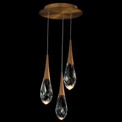 Schonbek Hibiscus 11.8" Wide 3-Light Brass And Crystal Modern Pendant -Lighting Sales Shop schonbek hibiscus 11 8 inch wide 3 light brass and crystal modern pendant 179m3views2
