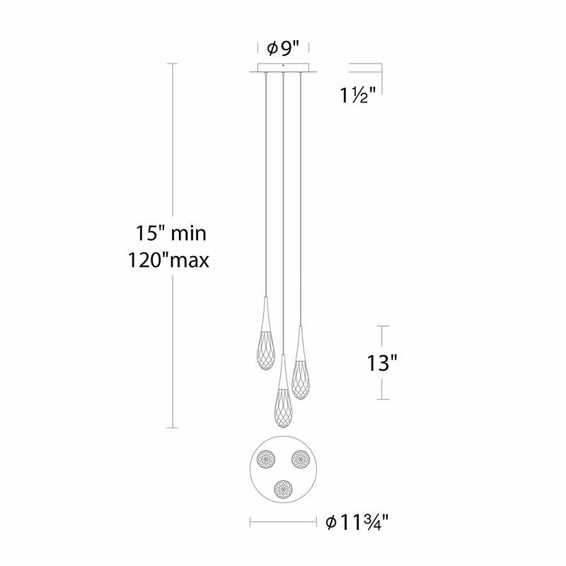 Schonbek Hibiscus 11.8" Wide Multi-Light LED Modern Crystal Pendant 4 Schonbek Hibiscus 11.8" Wide Multi-Light LED Modern Crystal Pendant - Image 2