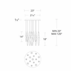 Schonbek Kindjal 23" Wide 15-Light LED Multi-Light Modern Pendant -Lighting Sales Shop schonbek kindjal 23 inch wide 15 light led multi light modern pendant 197m3views2
