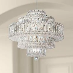 Schonbek Plaza 21" Wide Silver Swarovski Crystal Chandelier
