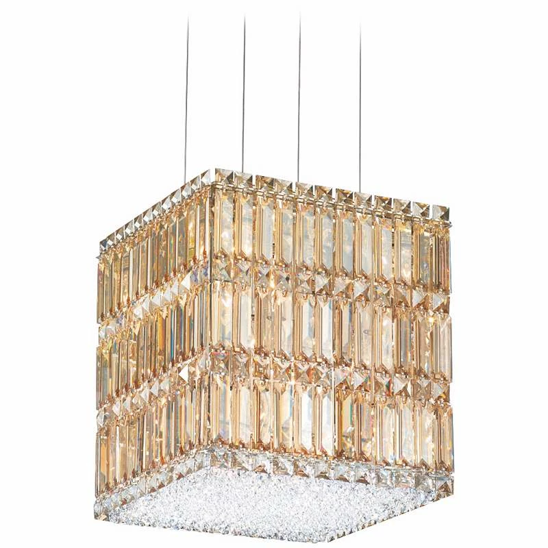 Schonbek Quantum Block 12" Golden Shadow Crystal Chandelier 4 Schonbek Quantum Block 12" Golden Shadow Crystal Chandelier - Image 2