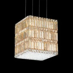 Schonbek Quantum Block 12" Golden Shadow Crystal Chandelier