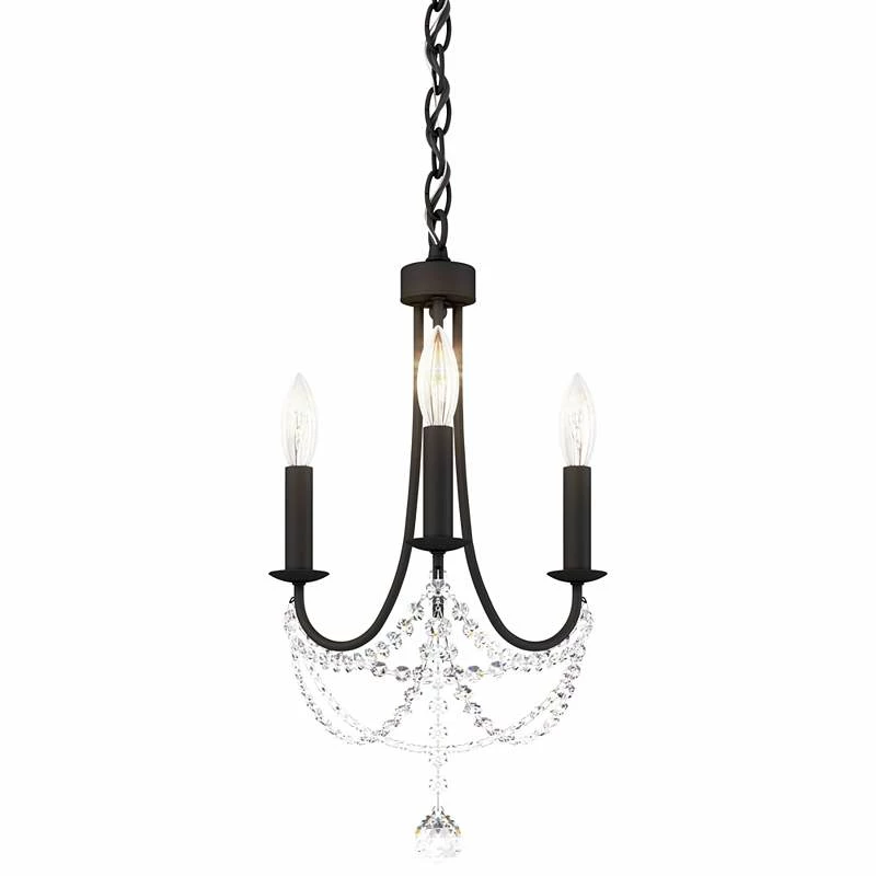 Schonbek Verdana 12" Wide Black 3-Light Mini Pendant Chandelier Light 4 Schonbek Verdana 12" Wide Black 3-Light Mini Pendant Chandelier Light - Image 2