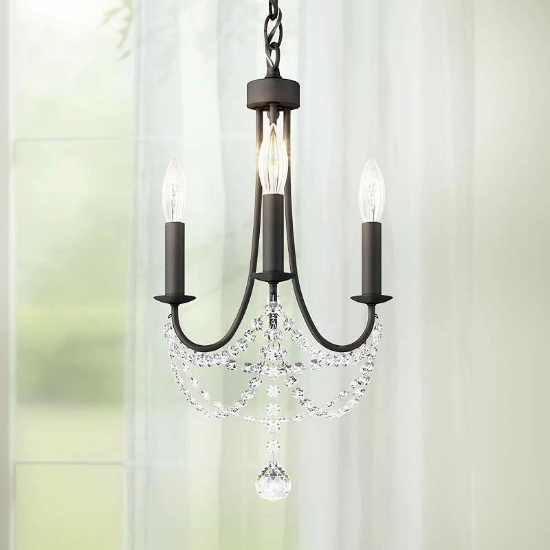 Schonbek Verdana 12" Wide Black 3-Light Mini Pendant Chandelier Light 3 Schonbek Verdana 12" Wide Black 3-Light Mini Pendant Chandelier Light