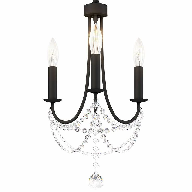 Schonbek Verdana 12" Wide Black 3-Light Mini Pendant Chandelier Light 5 Schonbek Verdana 12" Wide Black 3-Light Mini Pendant Chandelier Light - Image 3