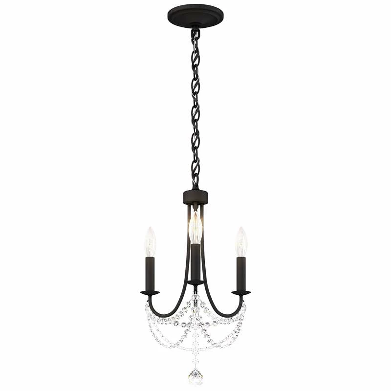 Schonbek Verdana 12" Wide Black 3-Light Mini Pendant Chandelier Light 7 Schonbek Verdana 12" Wide Black 3-Light Mini Pendant Chandelier Light - Image 5