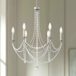 Schonbek Verdana 24"W Antique Silver 6-Light Pendant Light