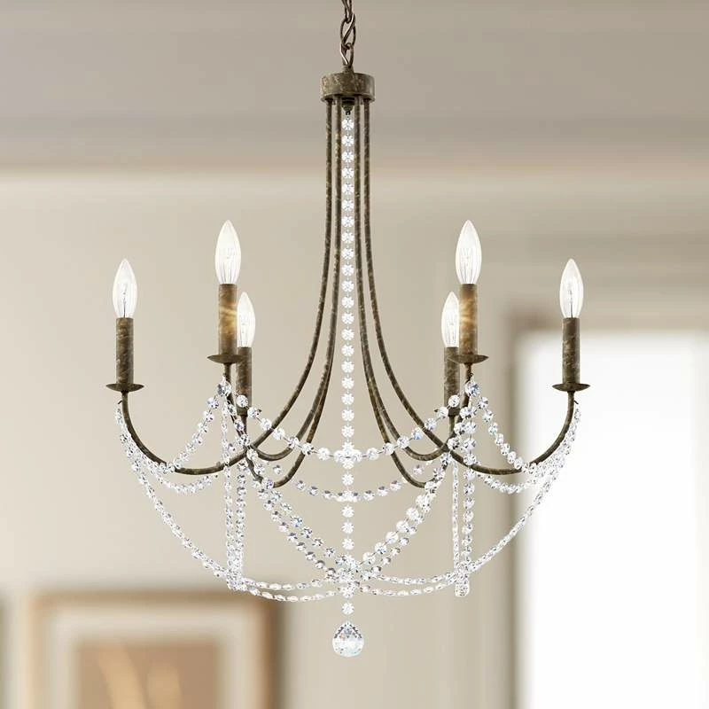 Schonbek Verdana 24"W Heirloom Bronze 6-Light Pendant Light 3 Schonbek Verdana 24"W Heirloom Bronze 6-Light Pendant Light