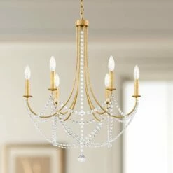 Schonbek Verdana 24"W Heirloom Gold 6-Light Pendant Light