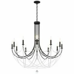 Schonbek Verdana 43" Wide Matte Black 12-Light Pendant Light -Lighting Sales Shop schonbek verdana 43 inch wide matte black 12 light pendant light 98m56views3